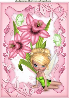 Sweetpea Faerie with Pink Daffodils
