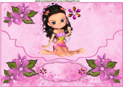 Little Hawaii Girl on Scalloped Envelope A4