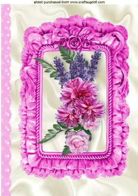 Pretty Flowers in Frill Frame A4