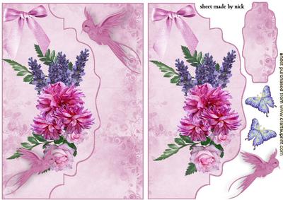 Scalloped Envelope with Birds and Flowers