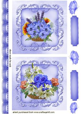 Pretty Ornate Frame Toppers of Summer Flowers