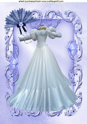 White Victorian Dress and Fan, A4