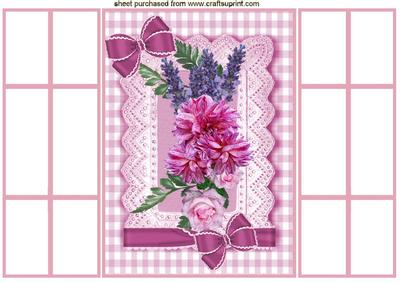 Summer Flowers on Pink Gingham, French Gatefold