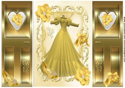 Gold Vintage Dress and Shoes Gatefold