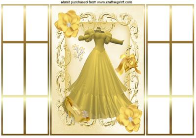 Gold Vintage Dress & Shoes, French Gatefold