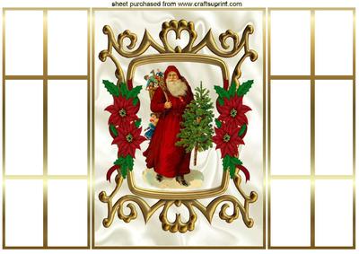 Vintage Santa in French Gatefold