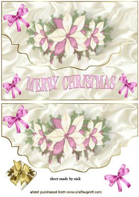 Christmas Flowers on a Scalloped Envelope