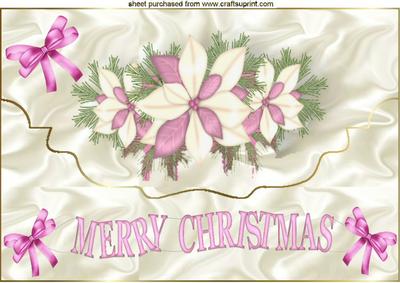 Christmas Flowers on a Scalloped Envelope A4