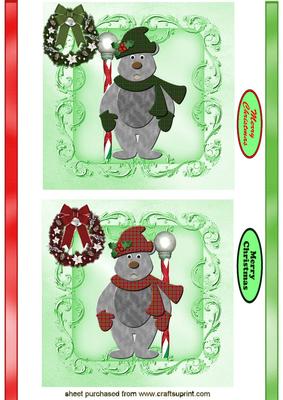 Cardboard Christmas Teddy Toppers in Ornate Frames
