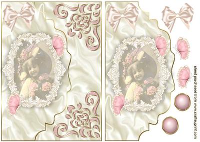 Beautiful Cameo of a Vintage Girl on a Scalloped Envelope