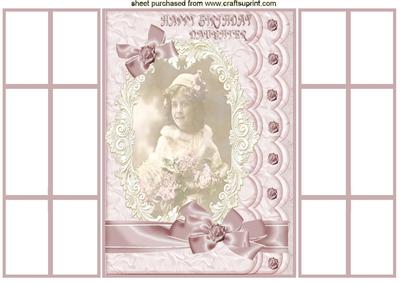 Vintage Cameo of a Girl for a Lovely Daughter Gatefold