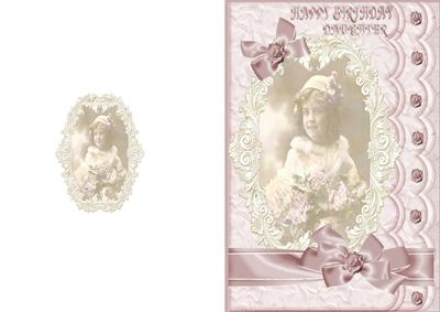 Vintage Cameo of a Girl for a Lovely Daughter A5 Card