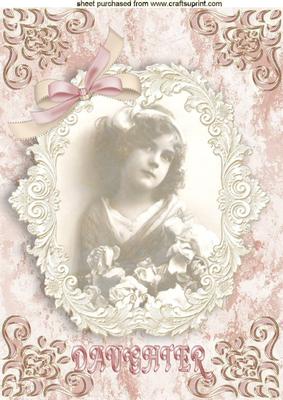 Sweet Vintage Girl in Cameo for Lovely Daughter A4