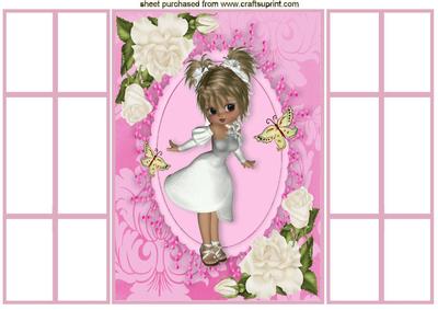 Sweet Little Lady in White, French Door Gatefold