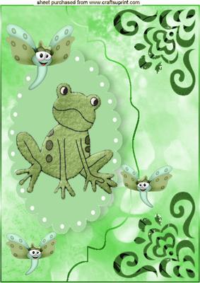 Cute Little Frog with Cheeky Butterfly A4