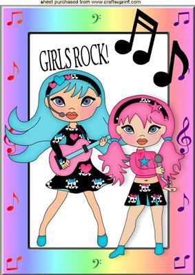 Girls Rock! in Funky Colours A4