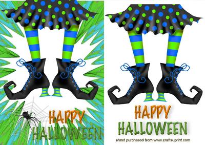 Pair of Witches Legs, & Spider in a Web