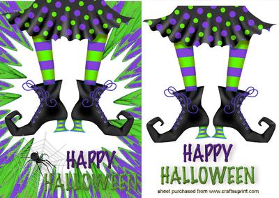Pair of Witches Legs in Purple with Spider