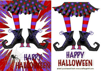 Pair of Witches Legs in Red, with Spider