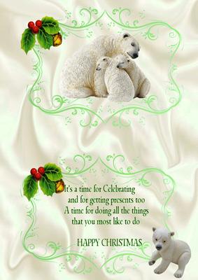 Cuddly Family of Polar Bears, A4 Insert with Verse