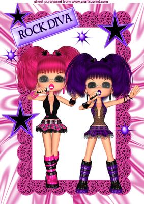 Rock Diva with Purple Stars A4
