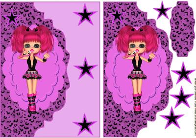 Rock Diva in Pink, on Scalloped Envelope