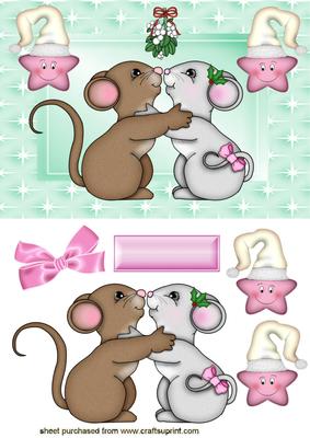 Cute Christmas Mice, with Cheeky Stars