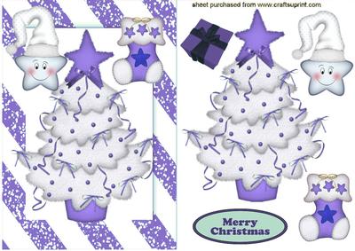 Purple Christmas Tree with Cheeky Star