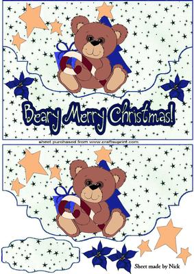 A Berry Merry Christmas on Blue Star Envelope