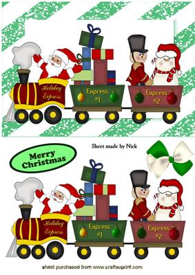 Santa with His Train with Toys