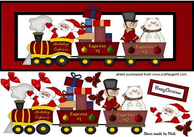 Welcome on Board the Santa Train in Red Frame
