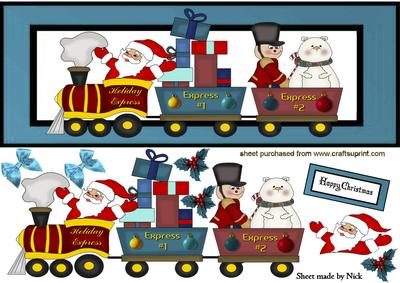 Welcome on Board the Santa Train in Turq Frame