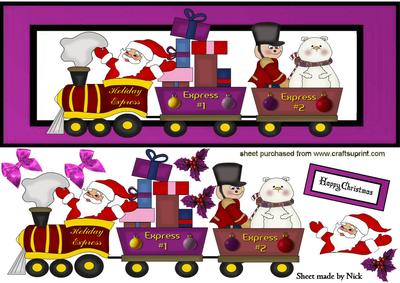 Welcome on Board the Santa Train in Pink Frame