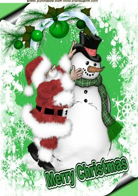 Jolly Santa with a Snowman, A4