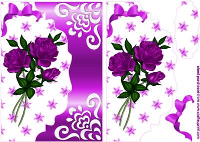 Pretty Cerise Roses on a Scalloped Envelope