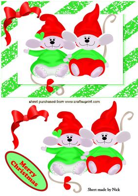 Cute Couple of Christmas Mice