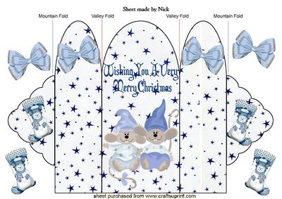 Cute Christmas Mice in Santa Hats Trifold