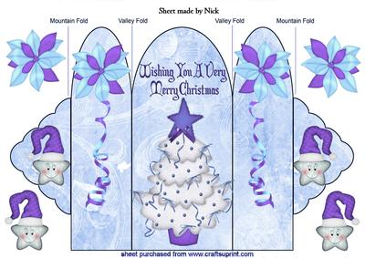 Purple Christmas Tree with Cheeky Star Trifold