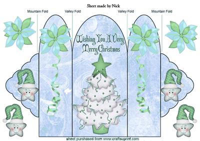 Green Christmas Tree with Cheeky Star Trifold