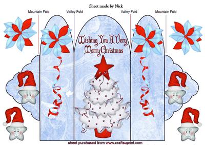 Red Christmas Tree with Cheeky Star Trifold