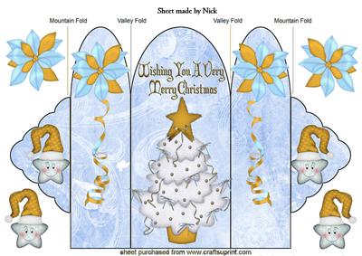 Gold Christmas Tree with Cheeky Star Trifold