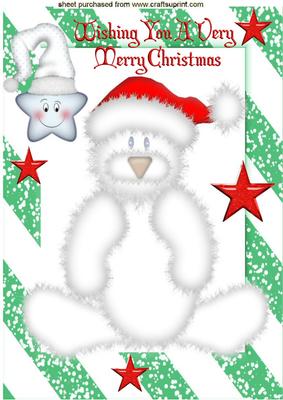 Cute White Polar Bear with Cheeky Star A4