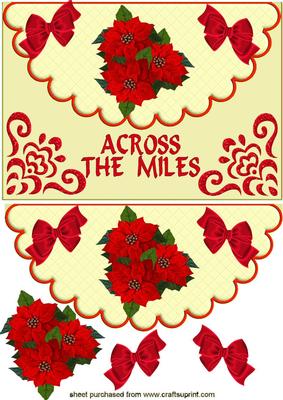 Red Poinsettias & Red Bows, Across the Miles