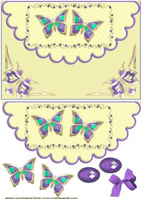 Pretty Purple Butterflies with Jewels