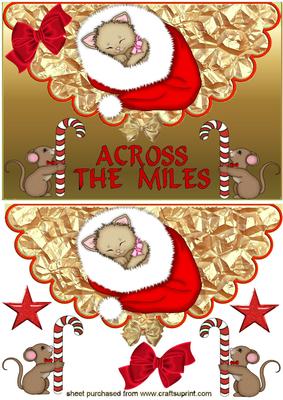 Across the Miles, Kitty and Mice, on Scalloped Envelope