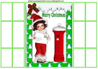 Letter to Santa with Little Gir in Red French Gatefold