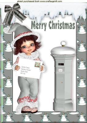 Letter to Santa Little Girl Dressed in Silver A4