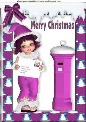Letter to Santa Little Girl in Pink A4
