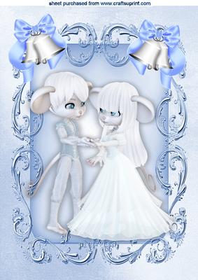 Whimsical Mice with Bells in Ornate Frame A4