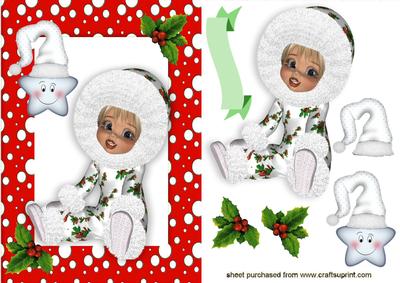 Cute Little Girl with Cheeky Star in Snow Frame